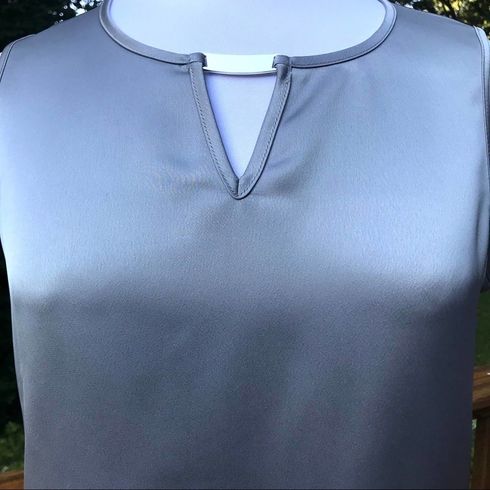 Calvin Klein pewter/silver Sleeveless Blouse - M - Picture 2 of 12